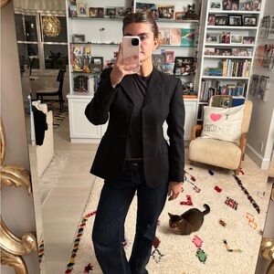 The Grand Prix Black Fitted Wool Blazer